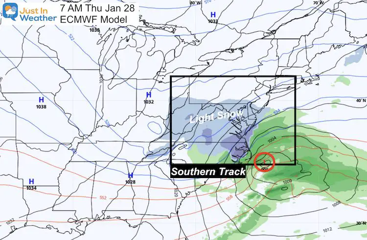 January 24 weather snow storm Thursday Euro