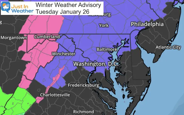 January 26 Winter Weather Advisory