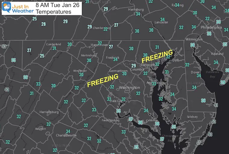 January 26 weather temperatures 8 AM wide