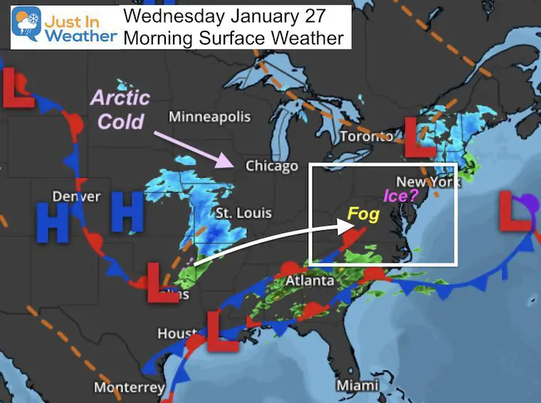 January 27 weather Wednesday morning