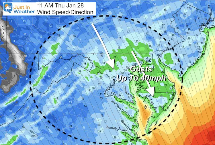 January 28 weather winds Thursday