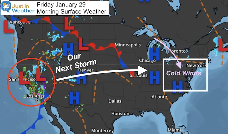 January 29 Friday morning surface weather