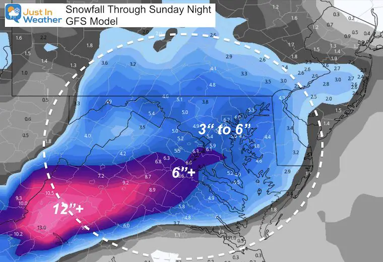 January 29 snow forecast GFS Sunday