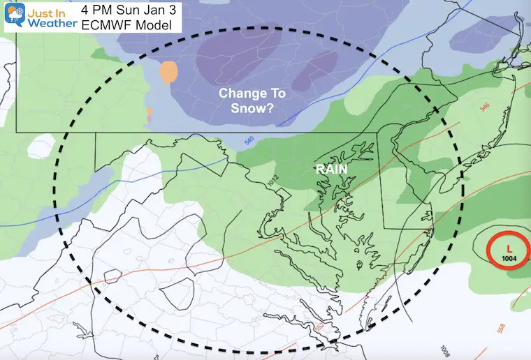 January 3 ice rain Sundaty 4 PM European