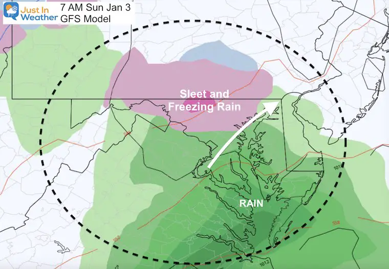 January 3 ice rain Sundaty 7 AM