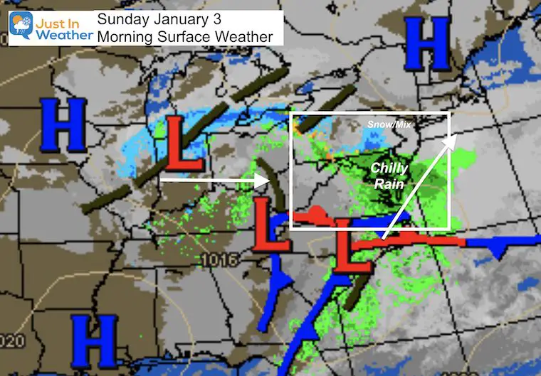 January 3 weather rain ice Sunday morning