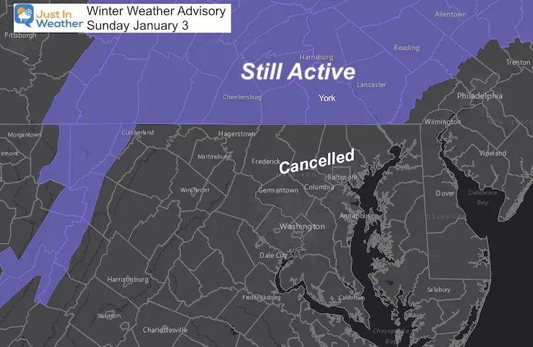 January 3 winter weather advisory Sunday