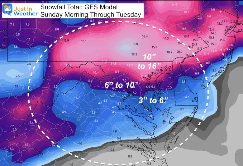 January 30 weather storm snow total forecast GFS