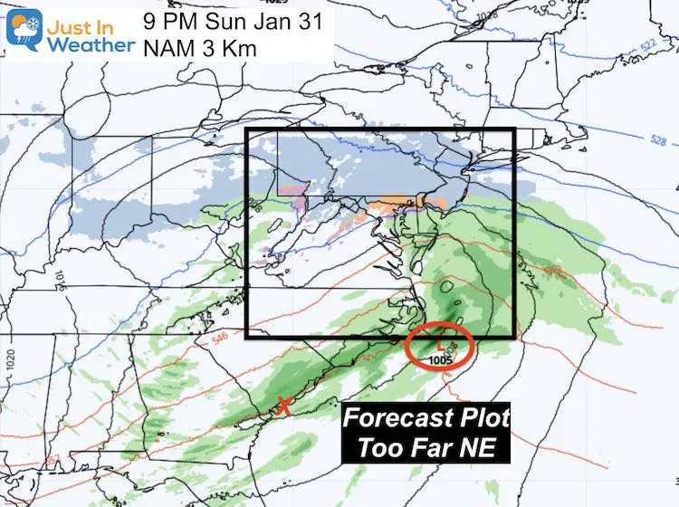 January 31 storm NAM 9 PM