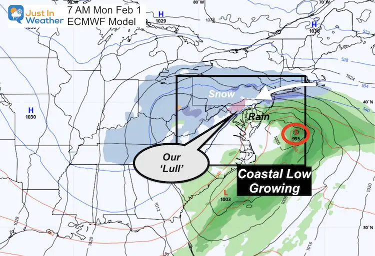 January 31 weather storm Monday morning