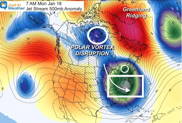 January 5 weather jet stream polar vortex Monday Jan 18