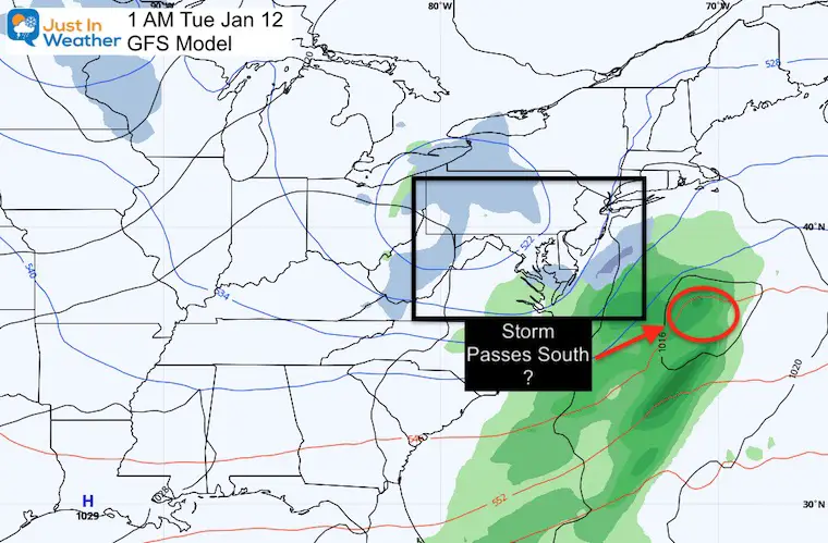 January 6 weather storm Tuesday GFS