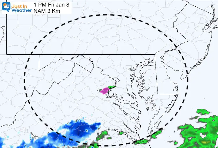 January 8 weather Friday afternoon