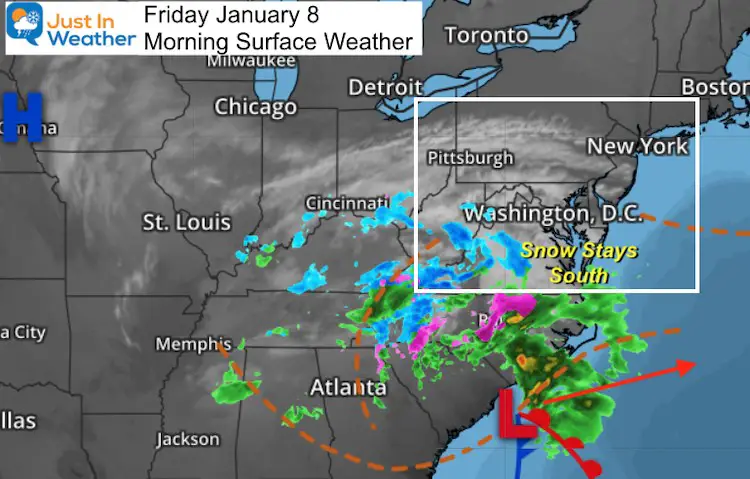 January 8 weather Friday morning