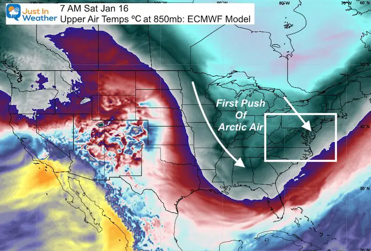 January 9 weather cold air Next Saturday
