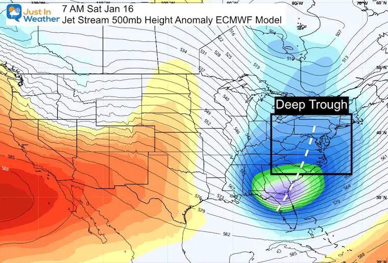 January 9 weather jet stream next Saturday