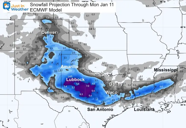 January 9 weather snow texas