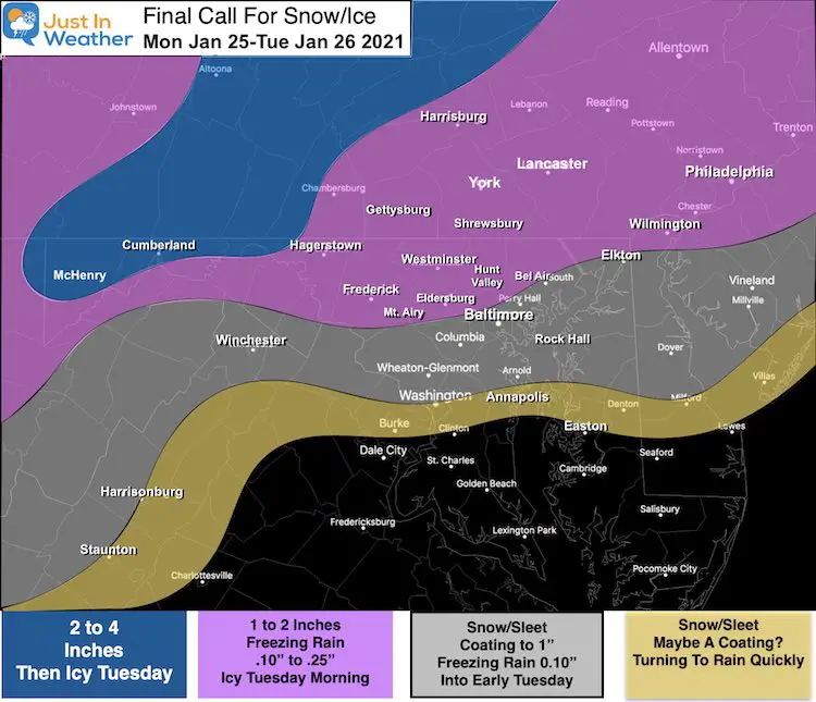 Janury 24 weather snow total and ice my call