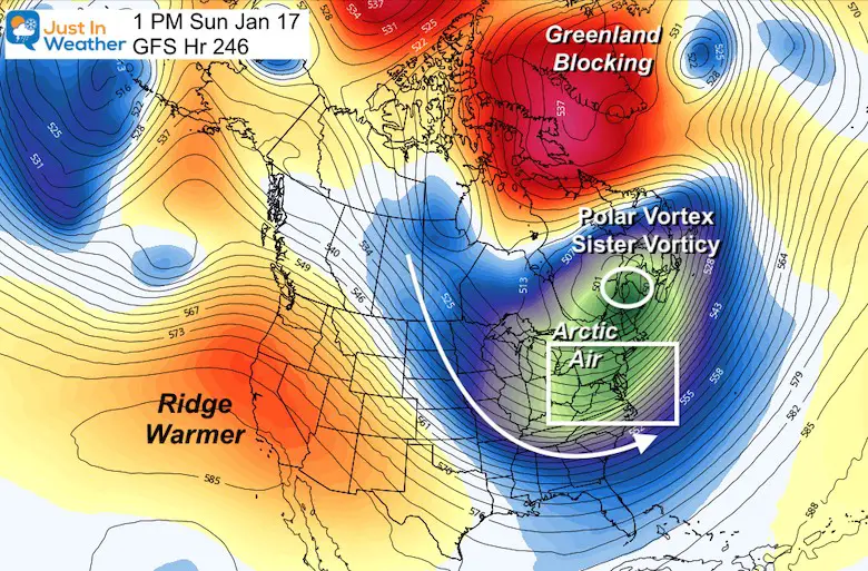 Polar Vortex jet stream January 17 Forecast Hour 246