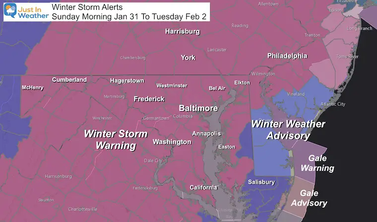 Winter Storm Warning January 31 to February 2