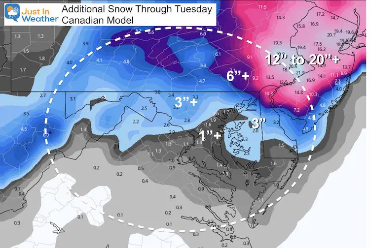 February 1 snow forecast afternoon Canadian