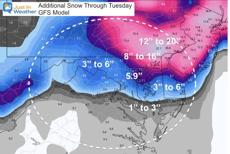 February 1 snow forecast afternoon GFS