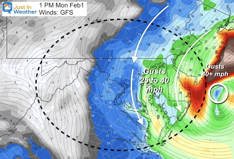 February 1 storm WINDS Monday afternoon