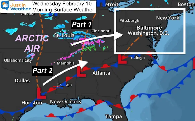 February 10 weather Wednesday morning snow