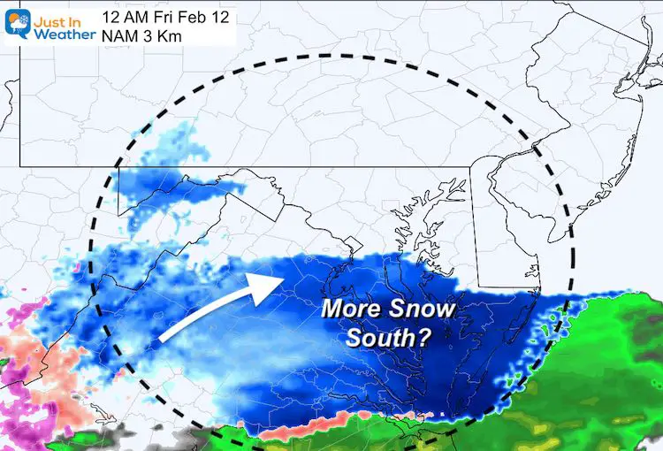 February 10 weather snow midnight Friday