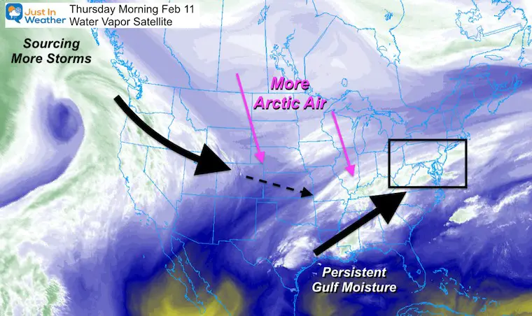 February 11 weather Thursday morning water vapor