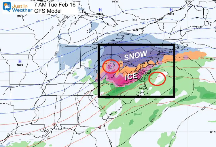 February 11 weather Tuesday Storm USA East