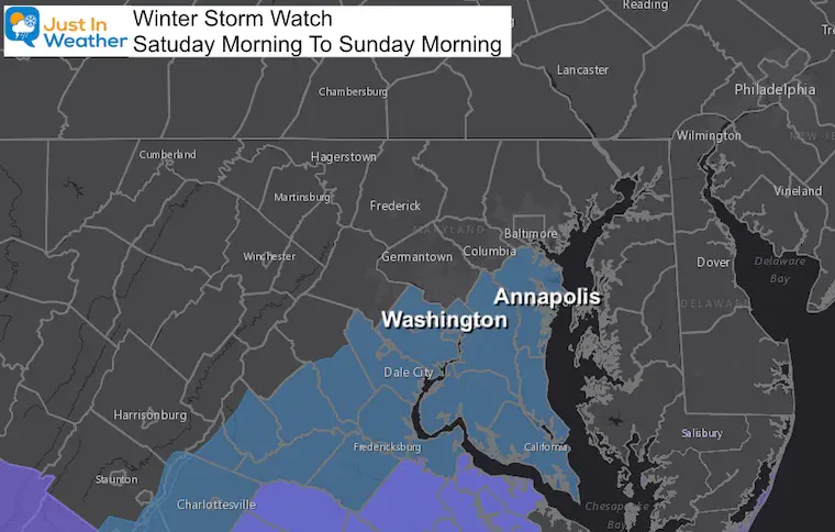February 12 Winter Storm Watch Saturday To Sunday Morning