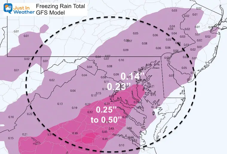 February 12 weather freezing rain Sunday morning GFS