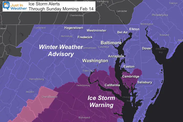 February 13 Ice Storm Alerts