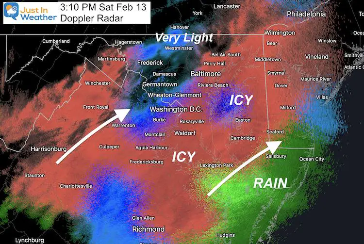 February 13 weather ice radar 3PM