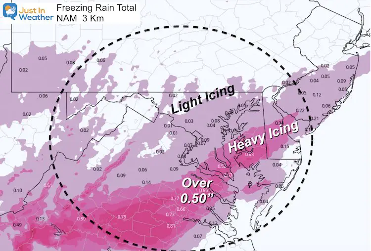 February 13 weather ice total NAM