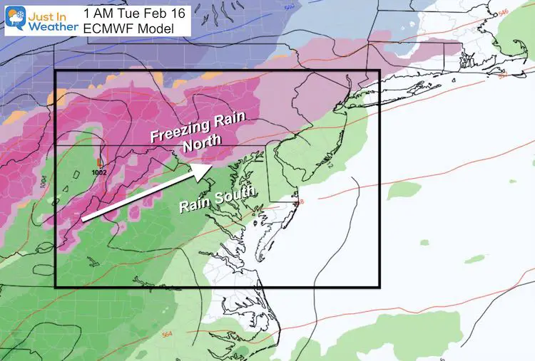 February 14 weather ice Tuesday AM 1