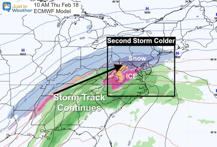 February 14 weather winter storm Thursday morning