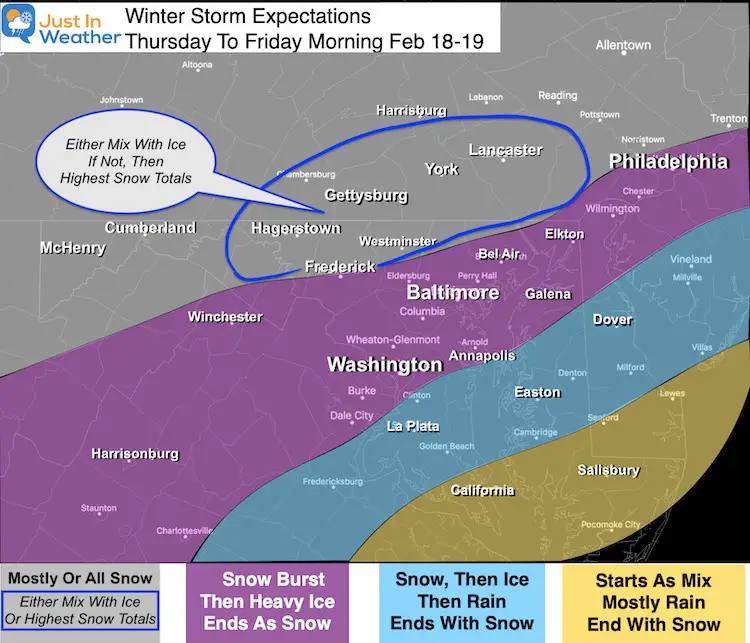 February 17 Winter Storm Expecations Tomorrow