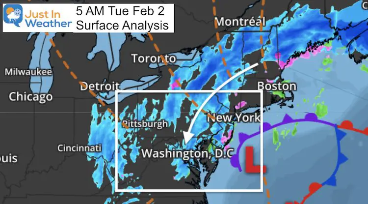 February 2 weather Tuesday morning