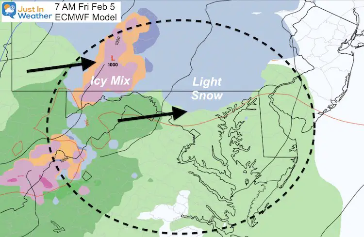 February 2 weather snow ice Friday morning Maryland