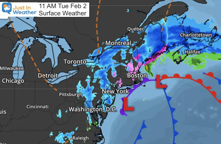 February 2 weather storm 11 PM Weather Map