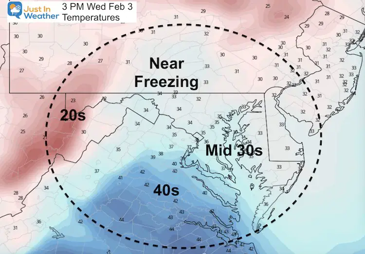 February 2 weather temperatures Wednesday afternoon