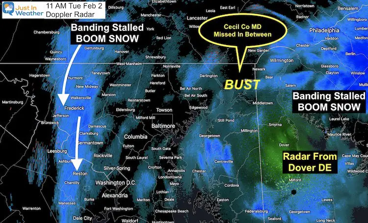 February 2 weatherstorm Radar Tuesday 11 AM