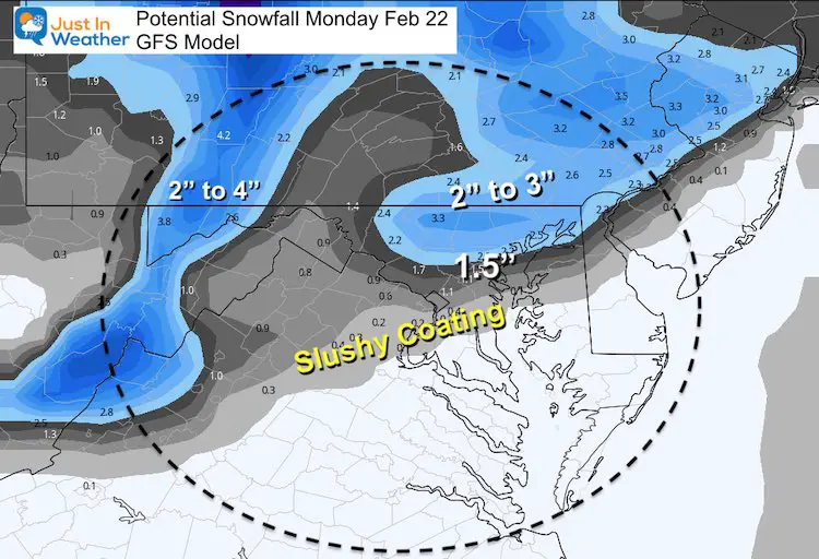 February 22 Snowfall GFS