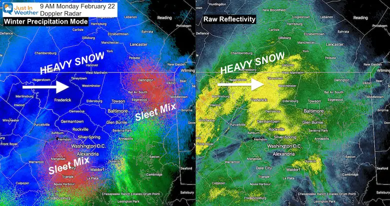 February 22 Weather snow radar 9 AM