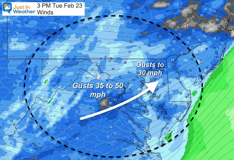 February 23 weather Wind forecast