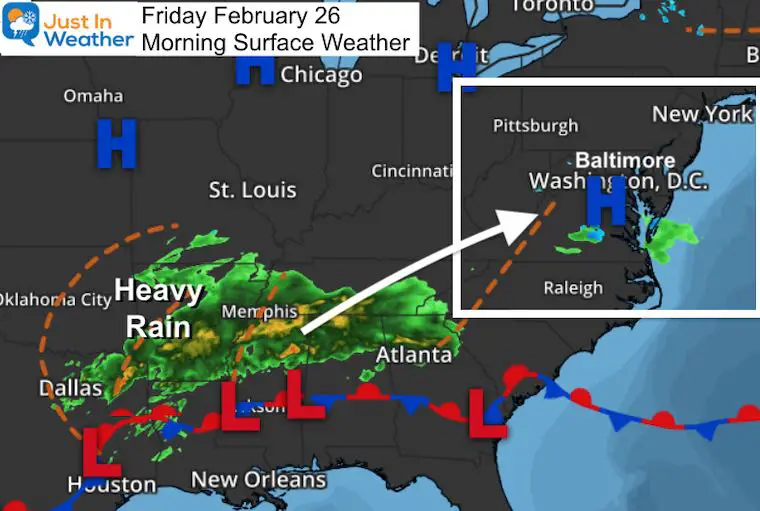 February 26 weather rain storm Friday morning