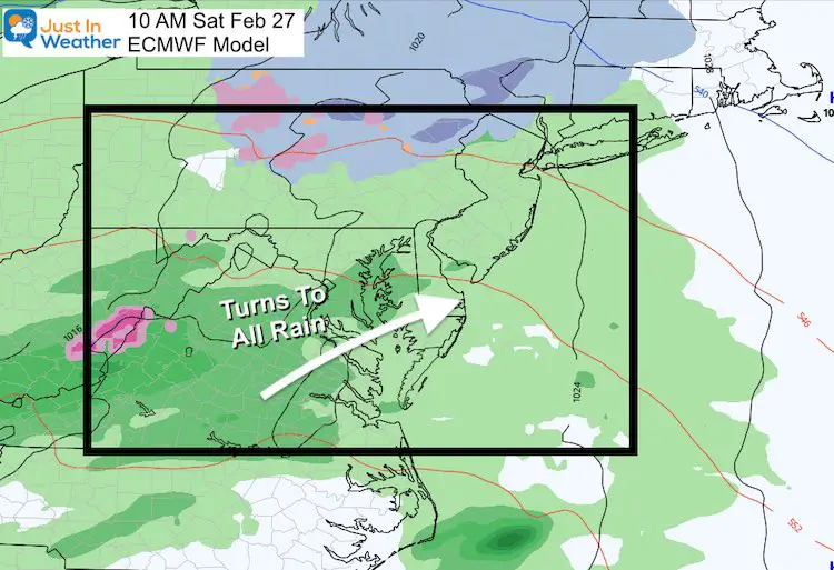 February 27 weather rain Saturday morning