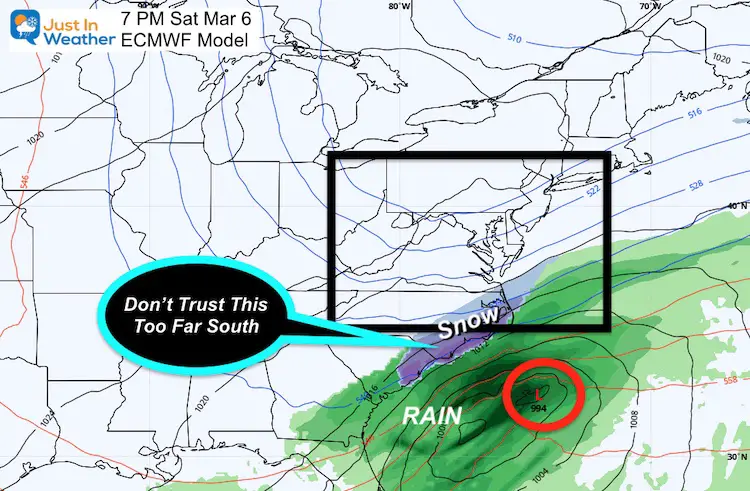 February 27 weather snow rain Saturday March 6